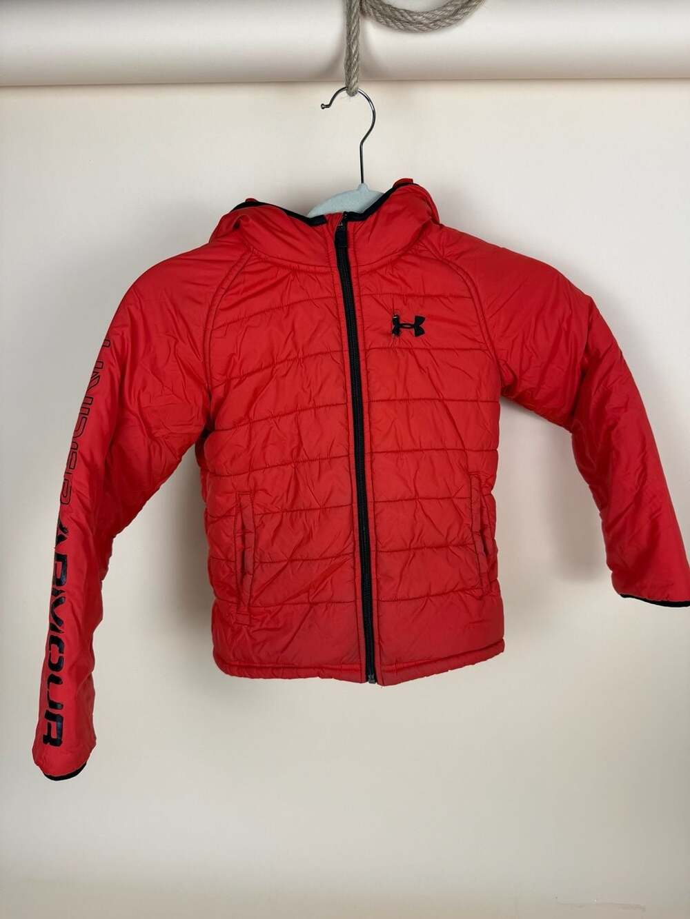 Under Armour Boys' Tuckerman Puffer Jacket, Red Insulated Quilted Zip-Up Coat